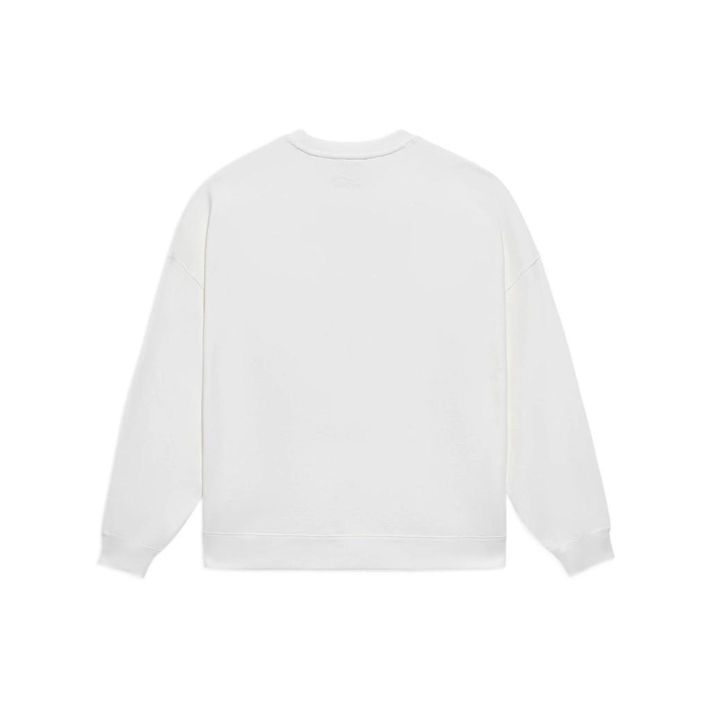 Li Ning Basketball Culture Series Pattern Printed Pullover Толстовка с круглым вырезом унисекс Толстовка белая AWDS555-1