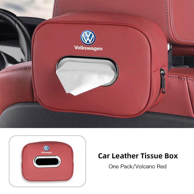 Valve Stems Caps Leather Car Tissue Box Sun Visor Seat Back Hanging Bag Accessories For Volkswagen VW RLine R GTI Golf Amarok Ph zg1