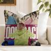Look BBack Anime Cushion Cover Summer Linen Pillow Case Organic Fabric Cushion Cover DoubleSided Print Sofa Home Decor