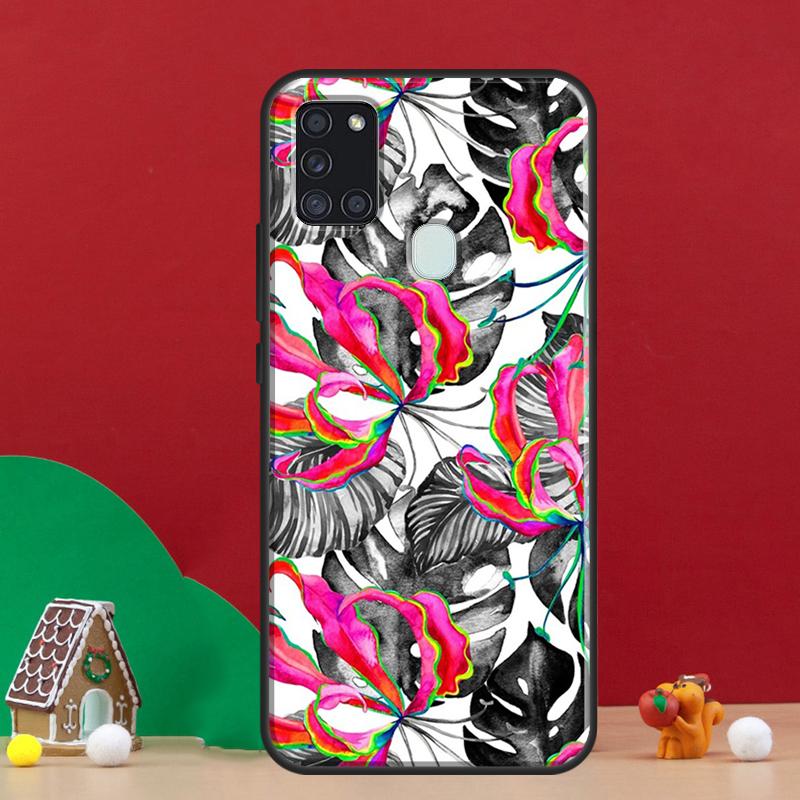 Tropical aloha Hibiscus pattern Cover For Samsung Galaxy A54 A34 A14 A32 A12 A22 A52 A72 A13 A33 A53 A50 A52S A51 A71 Back Case
