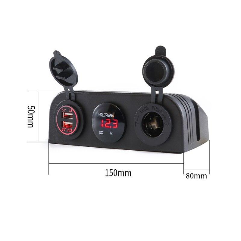 3 в 1 основание палатки Dual USB автомобильное зарядное устройство розетка светодиодный цифровой вольтметр розетка для грузового автомобиля морской пехоты