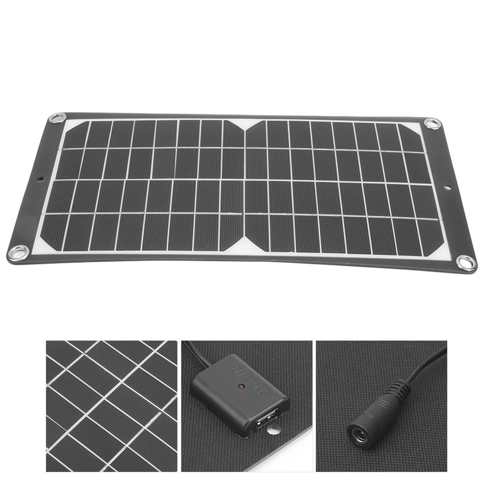 Portable Monocrystalline Solar Panel Flexible USB Port 10W for Outdoor Emergency Charging