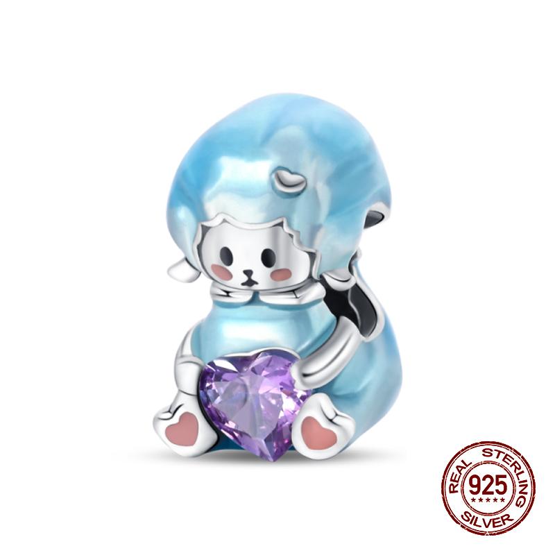 100% стерлингового серебра 925 пробы с изображением кофейного кота, кролика, медведя, пингвина, бусины, подходят для 925 оригинальных браслетов, сделай сам, подарок на день рождения, ювелирные изделия