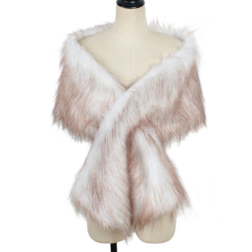 Faux Fur Warm Cheongsam Shawl Widened Pashmina Wraps Fashion Luxury Shawls Daily