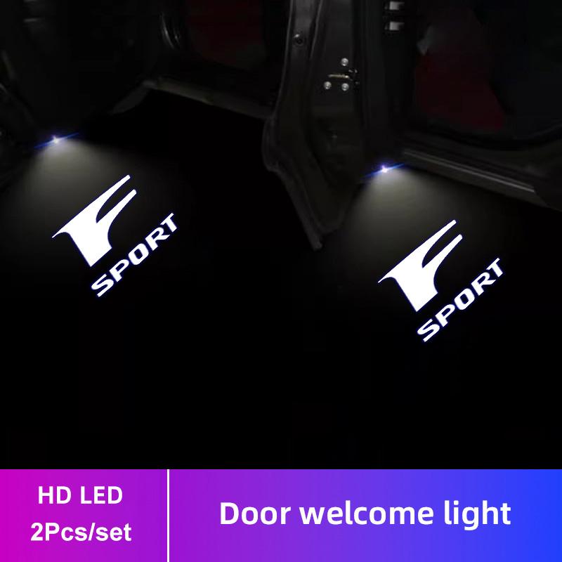 2Pcs Car Door Welcome Lamp HD LED Emblem Projector Lights For Lexus F-SPORT ES RX NX LS UX LM LX GX LC RZ IS CT GS RC HS SC TX
