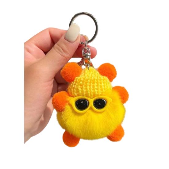 Брелок Мультяшная Кукла в Шляпе Очки Декор Шарм Имитация Кроличьего Меха Брелок для Ключей Ключи Рюкзаки Автомобили Аксессуары