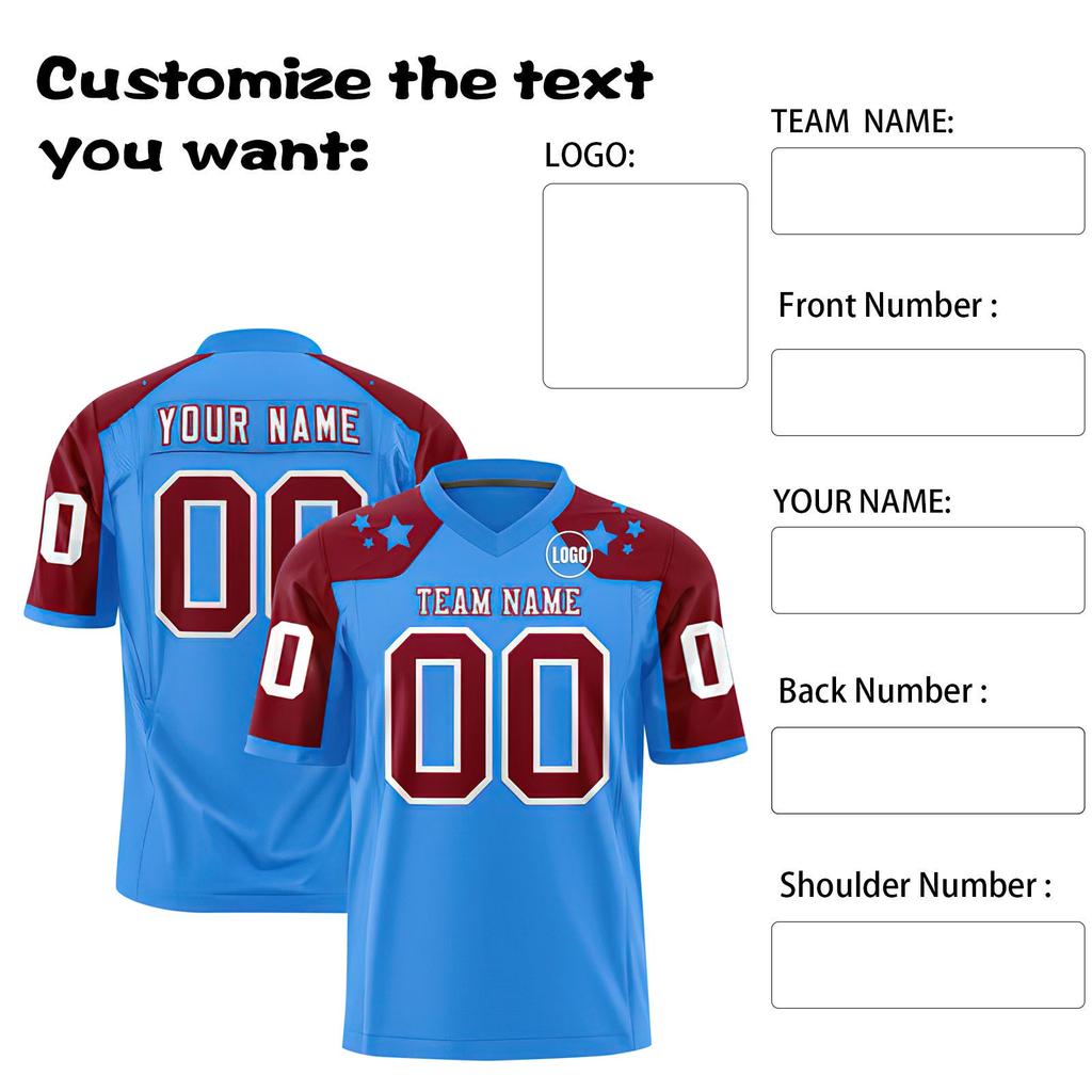 Custom Football Jerseys Personalized Printed Team Name & Number Sports Uniform For Men Women Youth