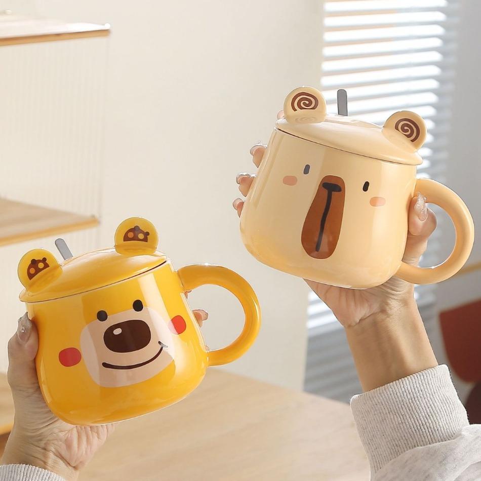 Персонализированная креативная керамическая кружка с изображением медведя из мультфильма Ins, высококачественная домашняя питьевая вода, чашка для кофе и молока