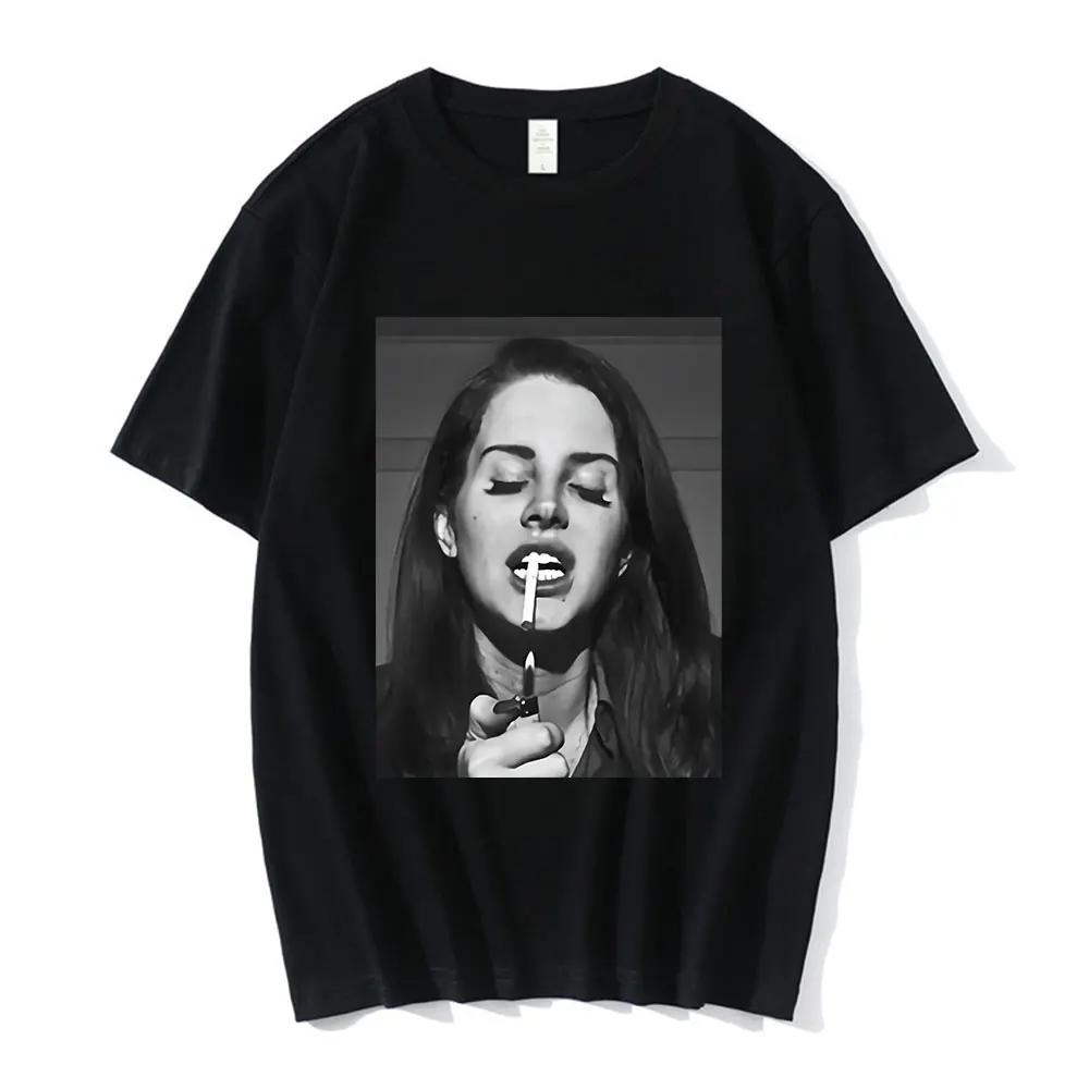 Унисекс Новая футболка с графическим принтом Lana Del Rey Ldr Модная уличная одежда Короткий рукав Повседневная Круглый вырез Большой размер Женская футболка 62477