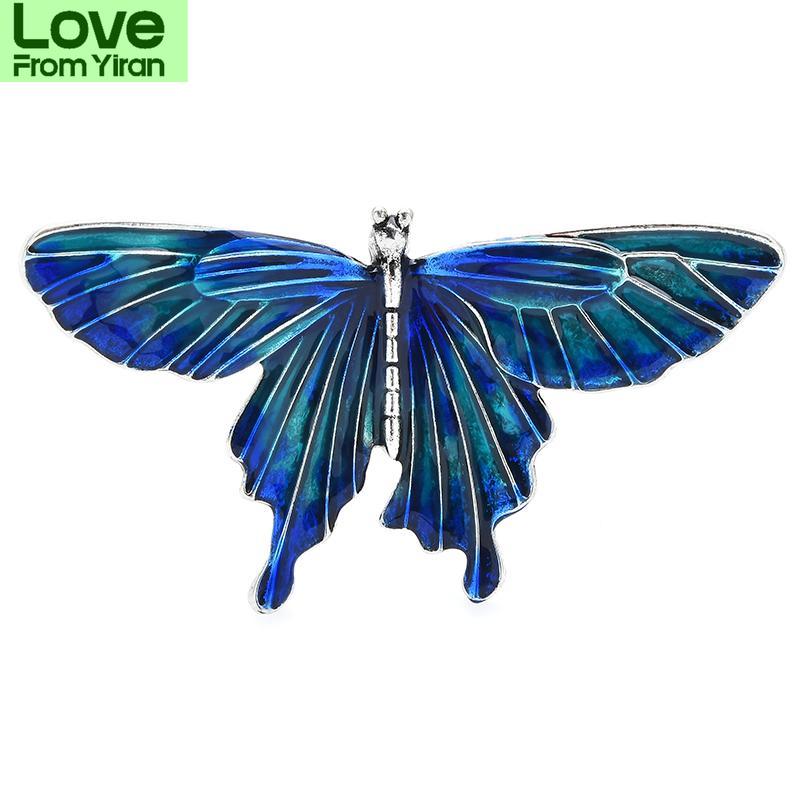 Desiger New Enamel Butterfly Brooch Pins For Women Big Insect Broochs Gift 3 Colors Swallowtail Butterfly