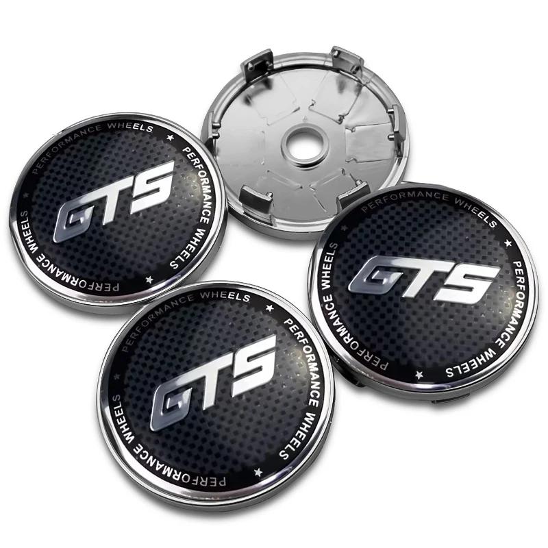 4Pcs 56+60mm GTS Emblem Car Wheel Center Hub Center Cap Rim Hub Dustproof Cover For VW Volkswagen Toyota Jaguar Hyundai FORD zd5