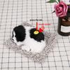 Имитация спящей собаки, щенка, украшения, животных, плюшевая игрушка, бамбуковый уголь, декор (Черный + белый)