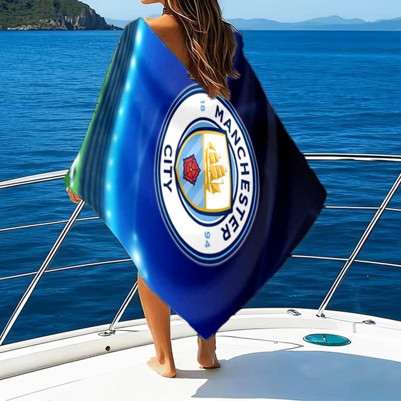 Пляжное полотенце с принтом City Football Club, супермягкое из микрофибры, идеальный подарок на день рождения, для бассейна, пляжа, путешествий, для семьи и друзей