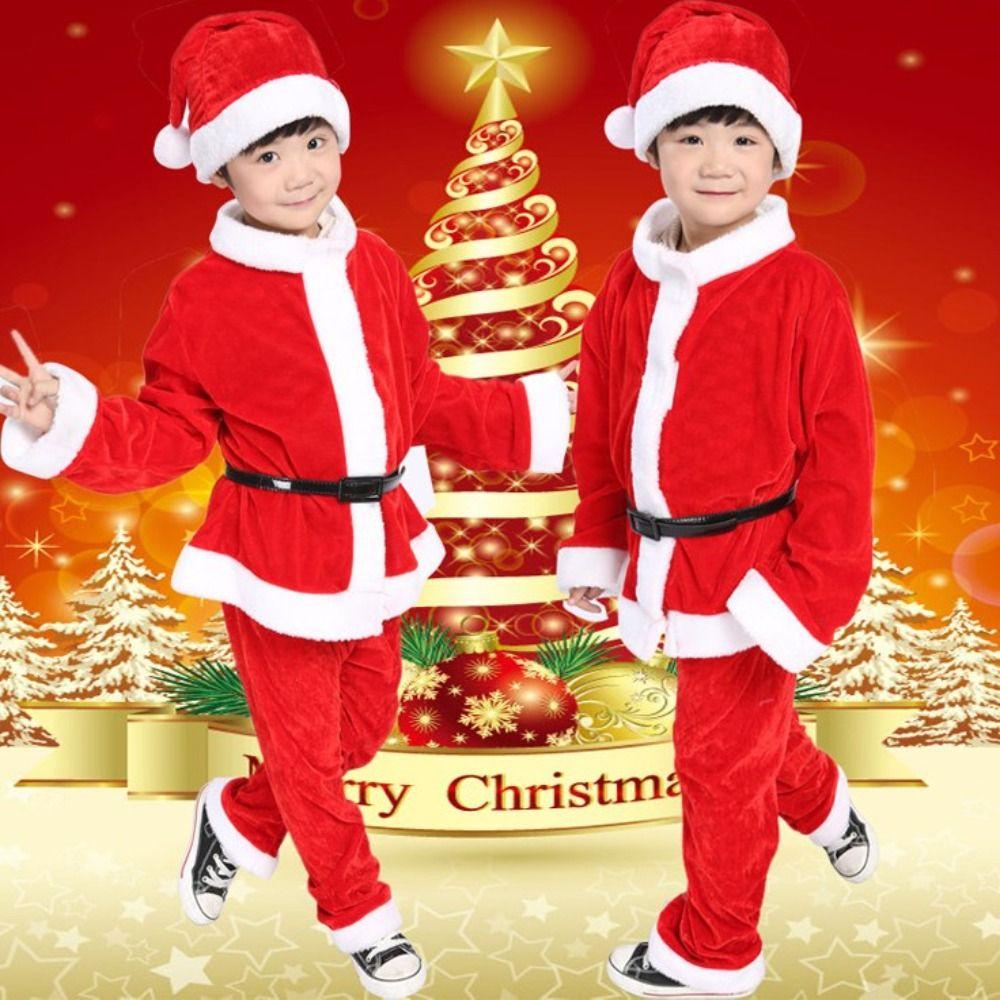 Long Sleeve Christmas Elk Dresses Shawl Christmas Performance Clothing Santa Claus Dresses