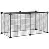 3114052 vidaXL Pet Cage 8 Panels Black 35x35 Cm Steel