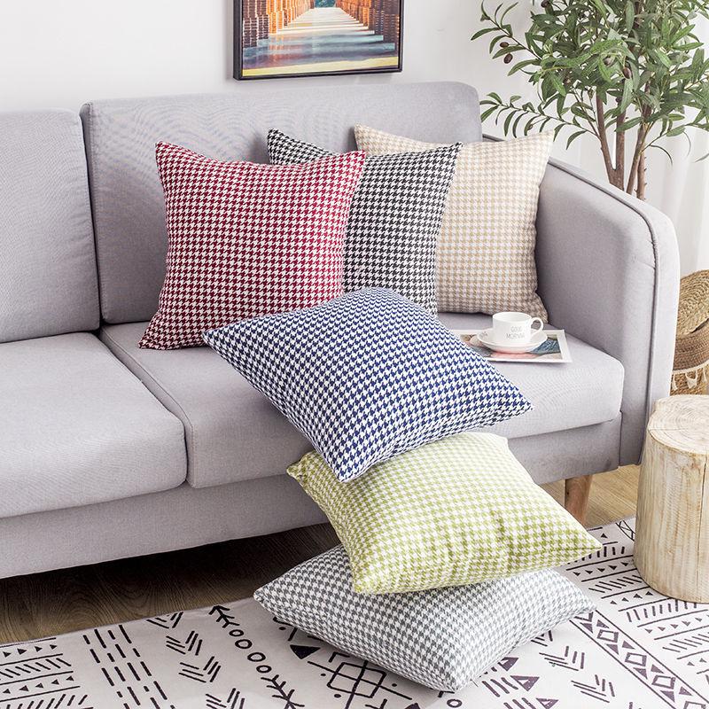 Наволочка Nordic Light Luxury с узором «гусиная лапка» для кровати, офиса, автомобиля или дивана