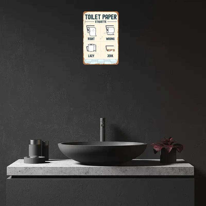 1 шт. Винтажная металлическая табличка для ванной комнаты, Жестяная табличка, Настенный декор для дома, ванной комнаты, туалета, 8x12 дюймов