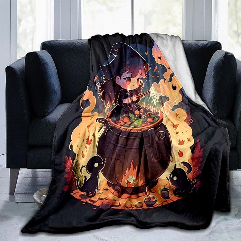 1pc Witch Picture Design Blanket Soft Throw for Home Decor, Gift Idea