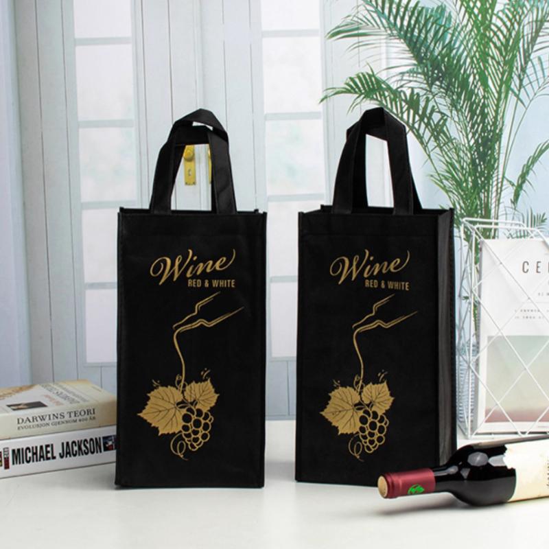 1 шт. Одно/Двухветвевые нетканые подарочные сумки-тоут Упаковка для красного вина Тканевая сумка для хранения Многоразовые мешочки Вечеринка