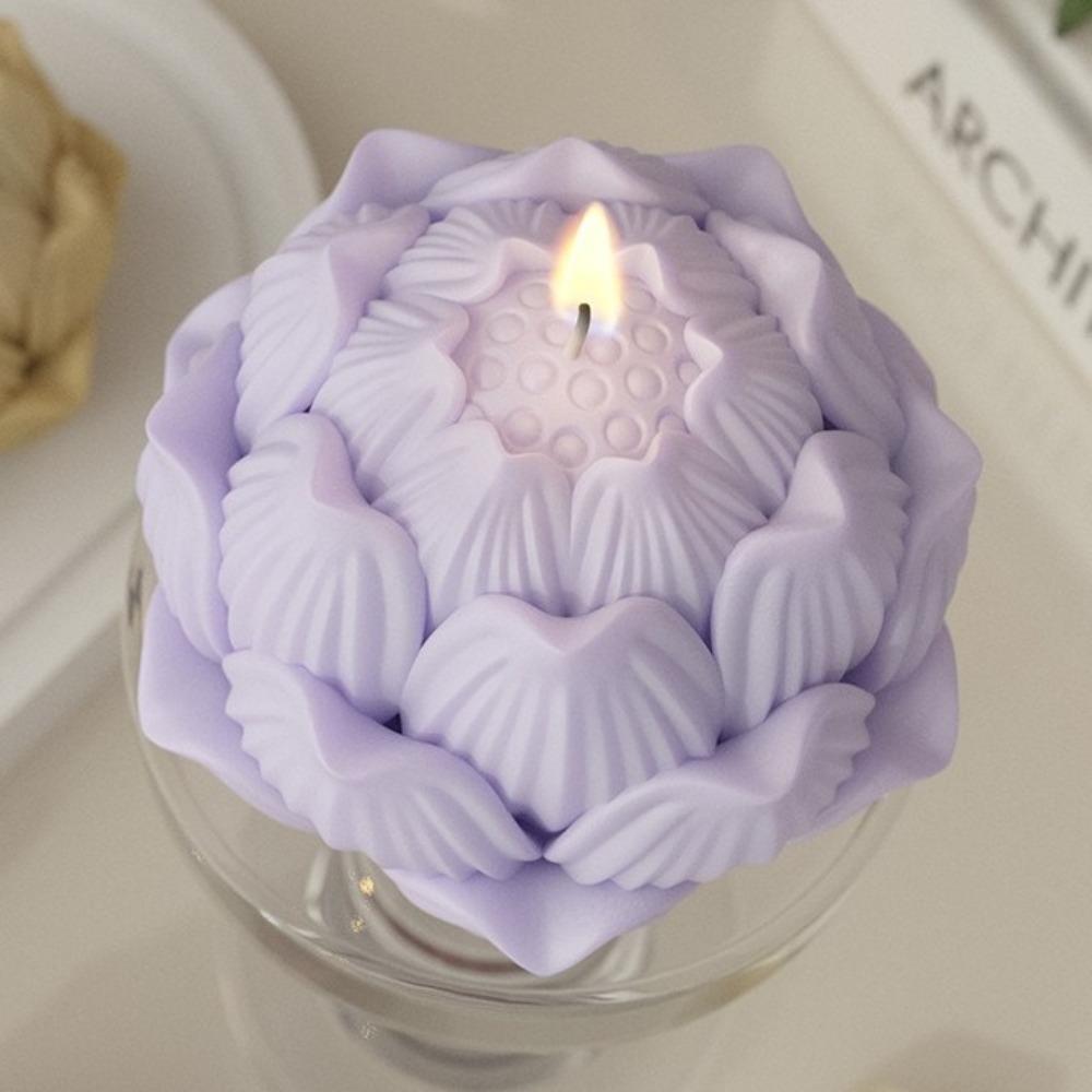 Гипсовая смола 3D форма лотоса Забавные DIY поделки Силиконовая форма для свечей Многоразовая форма для эпоксидной смолы ручной работы Мастика