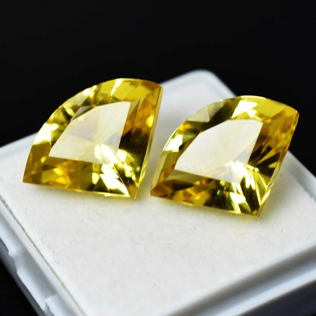 Natural Yellow Sapphire 20 Ct Fancy Cut Pair Gemstone Gift For Her