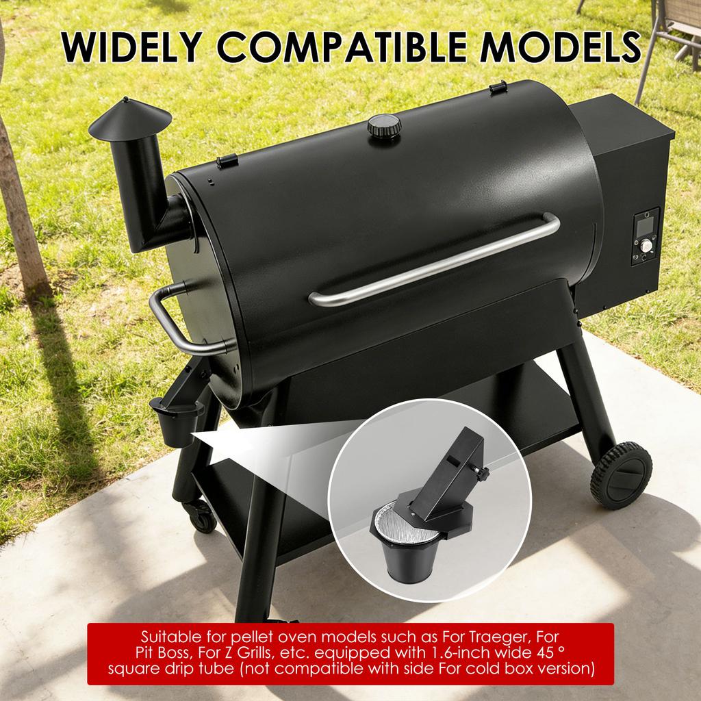 Grease Bucket with Lid and 12-Pack Liners Carbon Steel Leak Proof Drip Bucket Smoker Bucket for Traeger, Pit Boss, Z Grills, Rec