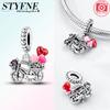 Cycling Sweater Iron Tower Heart Charms Beads Original Copper Fit Bracelet Women Jewelry Making Diy Accessories Gift