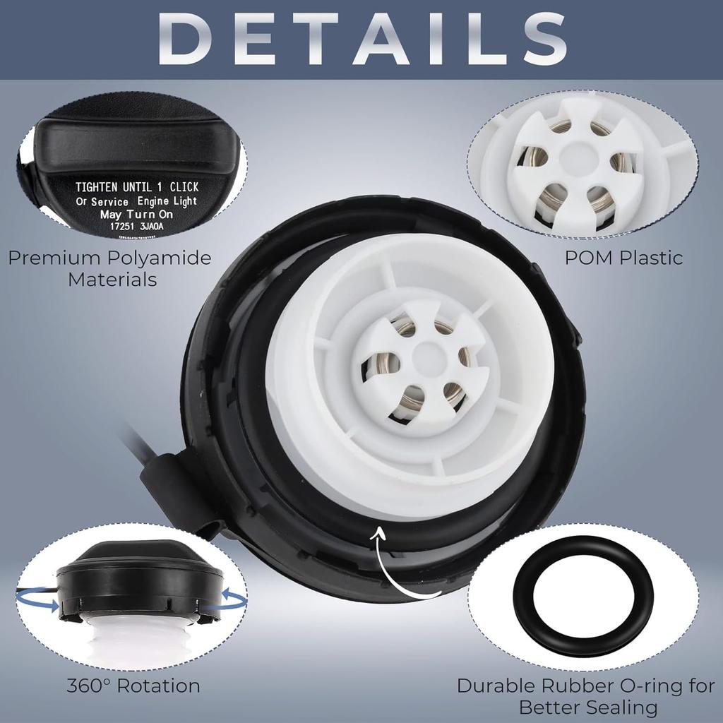 Gas Cap Fuel Cap For Nissan Infiniti, 2013-2018 Altima, 2015- Murano, 2012- Versa, 2014- Versa Note, 2012- Frontier, 2013- Pathfinder, 2014- QX60,