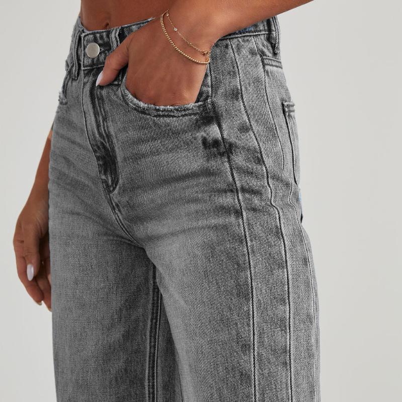 Джинсы прямого покроя с высокой талией, меховые, женские, новые модные, широкие брюки с высокой талией, джинсы, весна и осень для женщин, Y2k