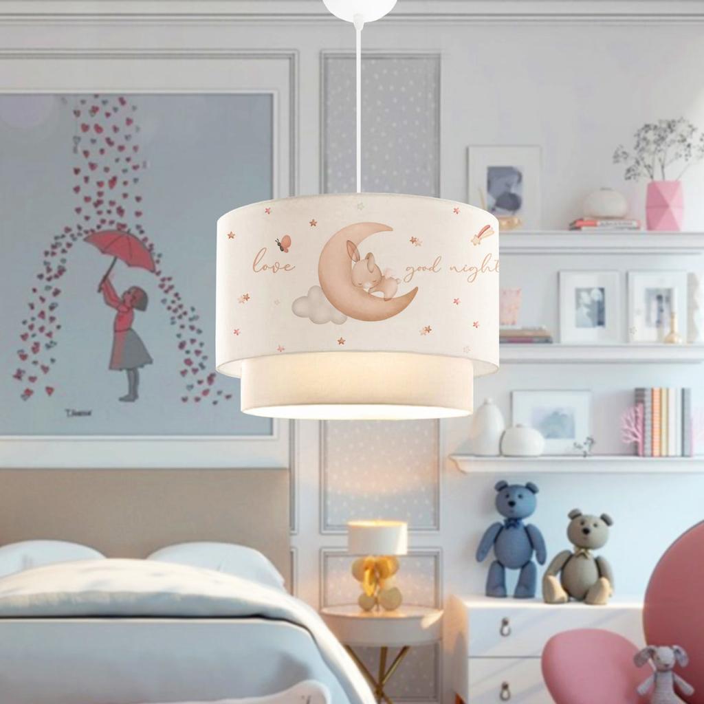 Kids Room Sleeping Cute Rabbit Pendant Chandelier Lamp | ByLamp