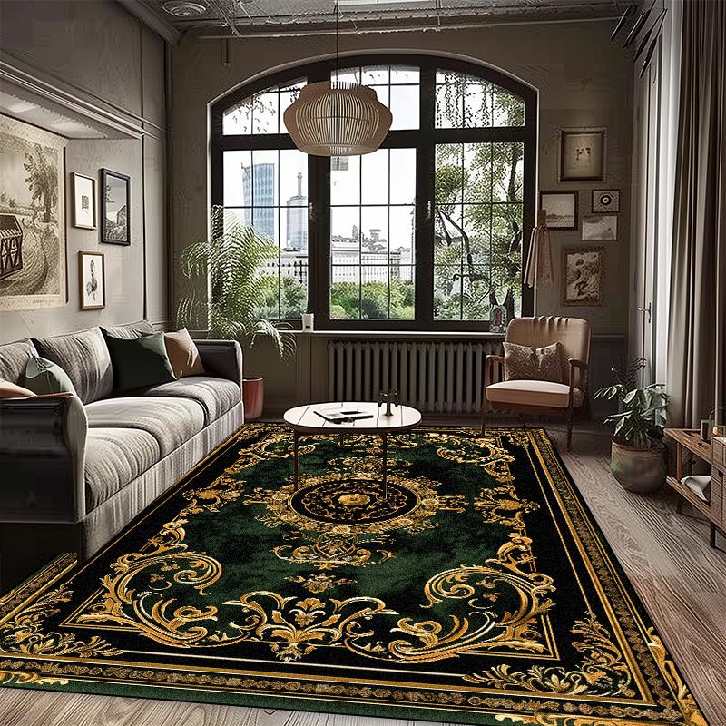 American Style Luxury Green Fluffy Soft Carpet Home Bedroom Sofa Area Rugs Non-slip Cloakroom Doorway Floor Mats Customizable