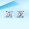 Silver S925 Real Moissanite Stud Earrings 1.2CT/2CT/4CT Square Diamond Women & Men Earrings High Jewelry Original Making