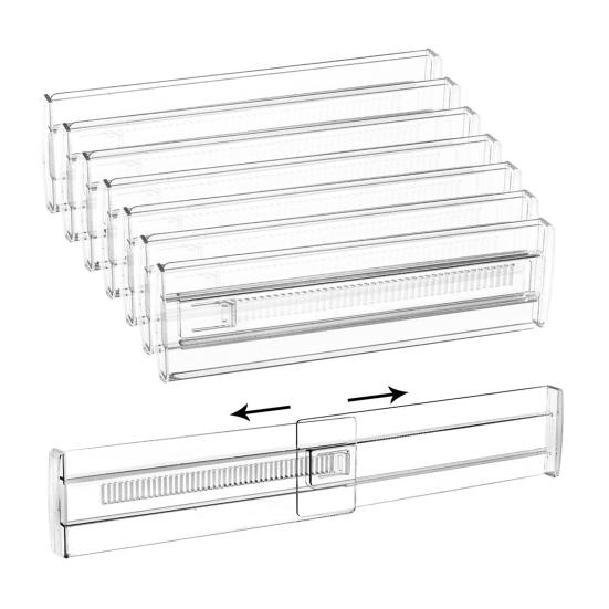 Adjustable Drawer Divider Clear Drawer Organizer Expandable Drawer Separator for Clothes