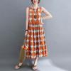 Summer Literature Loose Slimming Polka Dot Round Neck Sleeveless Dress Doll for Women Casual Dresses