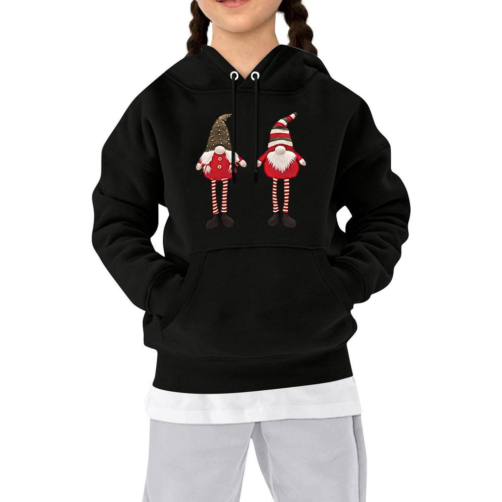 Sweatshirts For Teen Girls Hoodies Long Sleeve Drawstring Pullover Cute Printed Oversized Hoodie Christmas