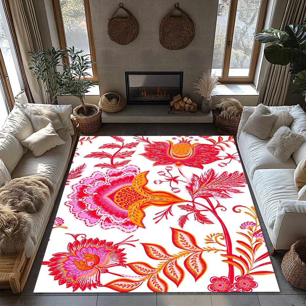 Floral Area Rug Vintage Persian Style Home Decor Non-Slip Living Room Carpet Bohemian Chic Floor Mat Modern Design Bedroom Rug G