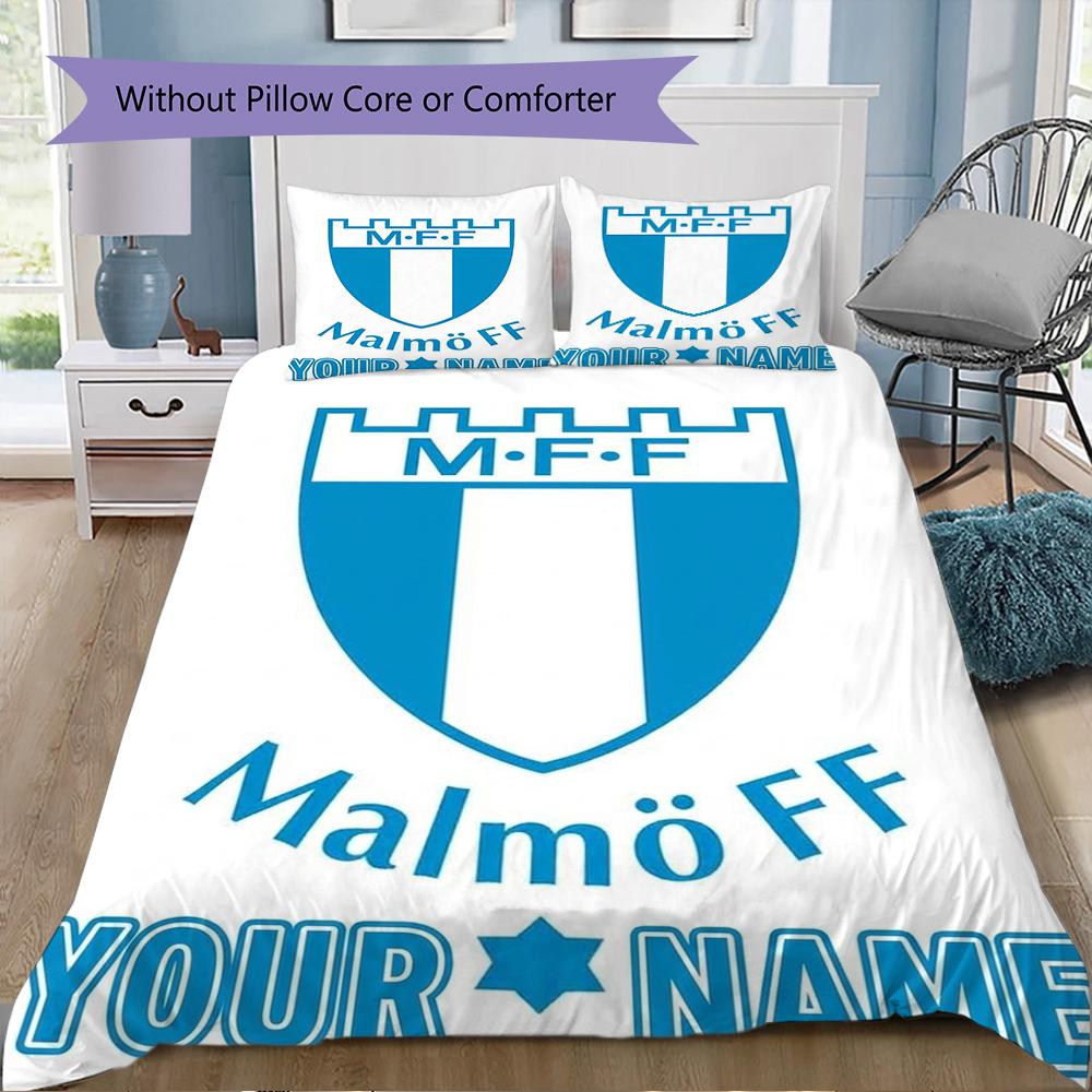 Custom Name Malmo FF Pattern Bedding uilt Set uilt Cover Pillowcase Home Decoration Birthday Gift (1*duvet cover+2*pillowcase without core)