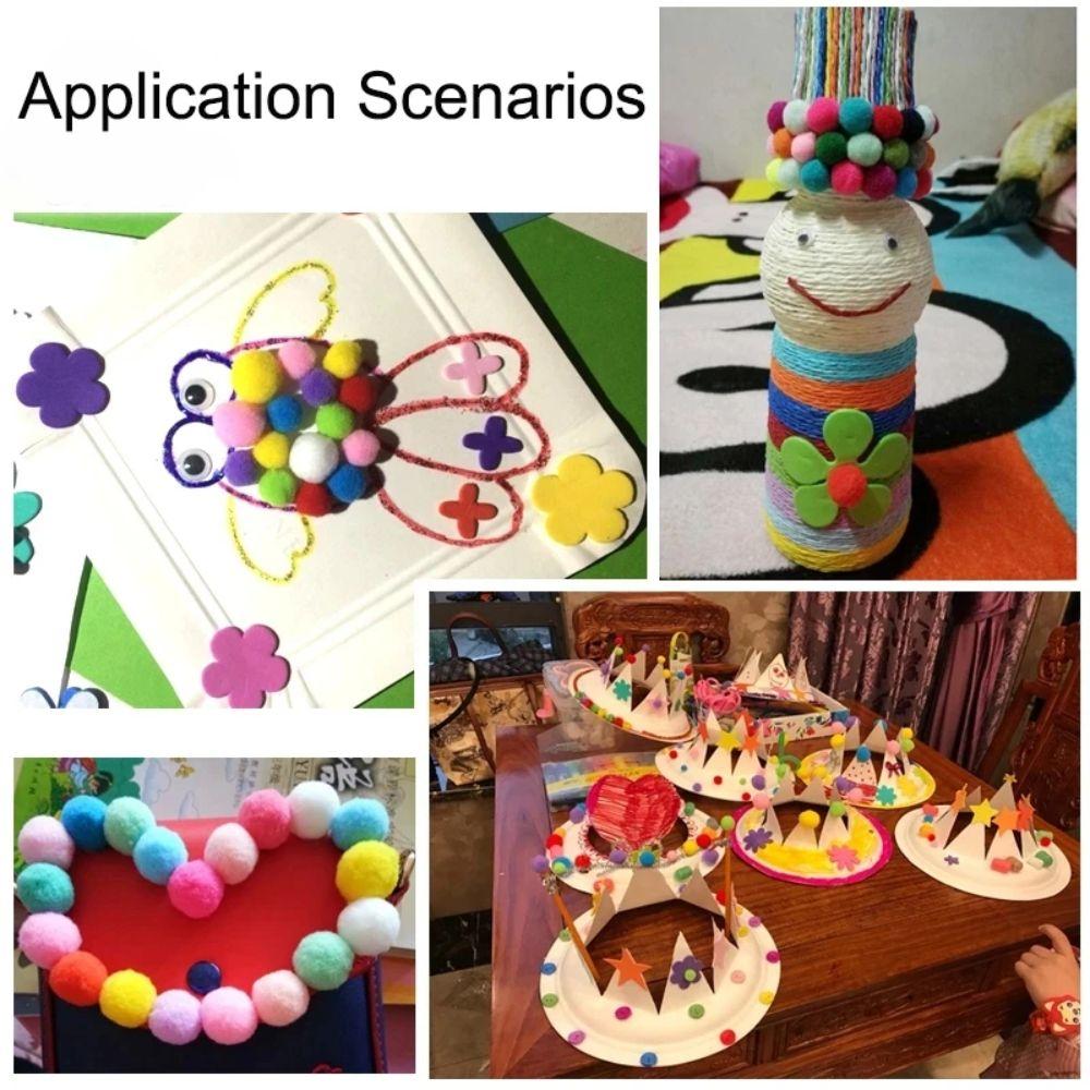 100 Pcs Chrismas Colors Pompom Fur Balls Candy Colors DIY Plush Ball Christmas Decor