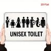 Vintage Iron Restroom Sign - 2D Flat 20x30cm Wall Art, Gender Neutral Farmhouse Cafe Decor