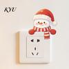 Small Holiday Gift Christmas Snowman Switch Stickers, PVC Waterproof Light Decals for Square Power Switches & Adhesive Plate Socket Panels, Removable