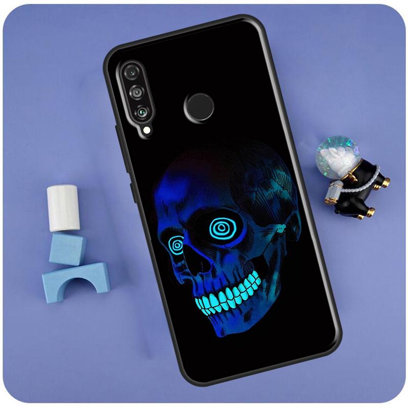 Cool Spooky Skull Face Cover For Huawei Nova 10 9 SE 5T 11i 8i 7i 3i Y90 Y91 Y70 Y60 Y61 P40 Lite P30 P60 Pro Case