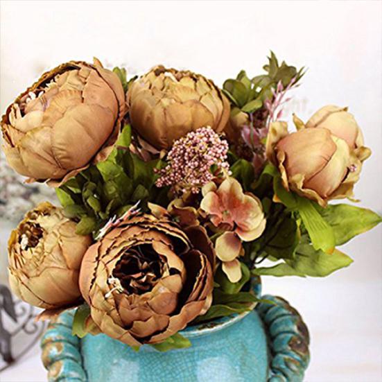 8Pcs Artificial Peony Realistic Easy To Use Vintage Artificial Peony Bouquet for Garden