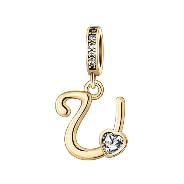 Новый медный с покрытием Rose Gold, Light Gold, двухцветный, с 26 английскими буквами, подвеска-шарм, совместим с браслетами, ожерельями, для самостоятельного изготовления украшений