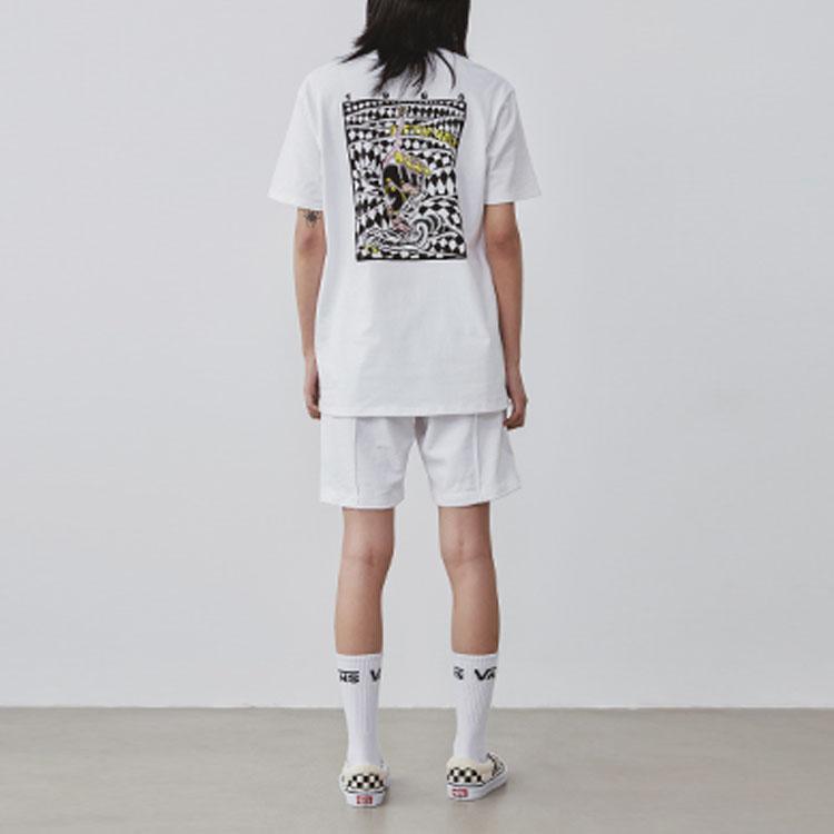Vans Футболка с короткими рукавами Otw Artist Collaboration One-Eyed Dwarf, женские топы, белые VN0A4MNIWHT