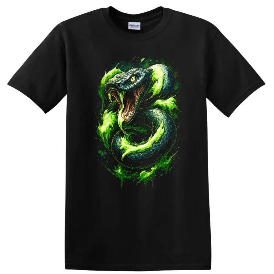Snake Graphic T Shirt Japanese Style Green Toxic Tee Art Design Apparel