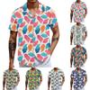 Men'S Casual Loose Short Sleeved Shirt Fashion Printed Shirt Top