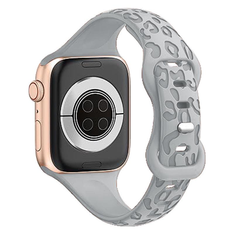 Высококачественный тонкий силиконовый ремешок с леопардовым принтом для Apple Watch (Apple Watch Series 11)