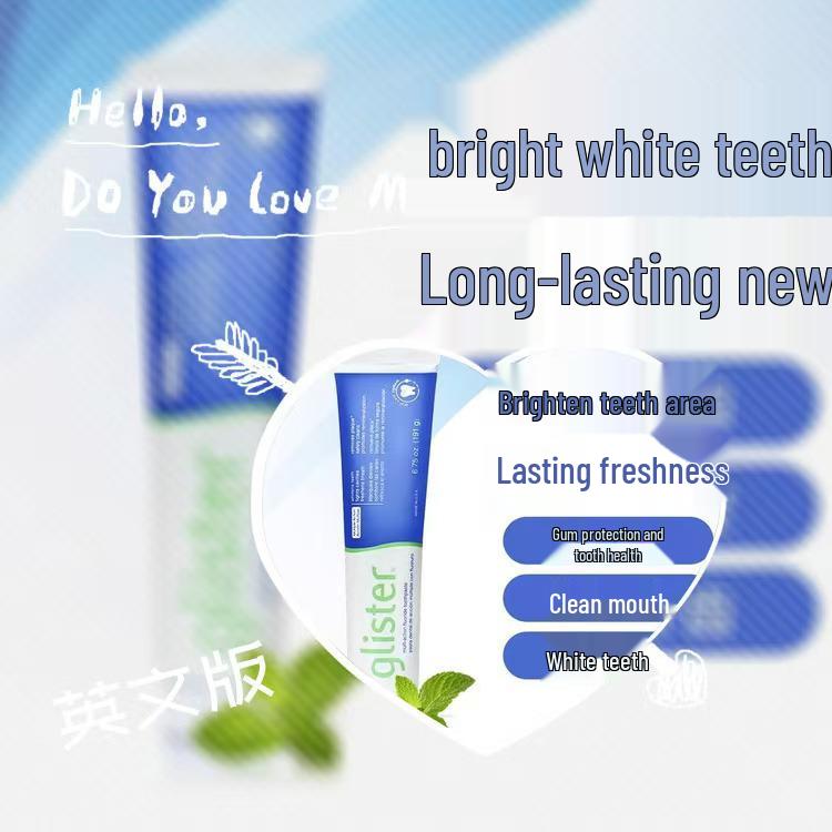 Английская версия Зубная паста Glister Bright с пробиотиками - Улучшенный уход за полостью рта