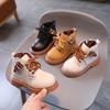 Kids British Short Boots For Girls Boys Leather Boots Fashion Trend Soft Sole Baby Toddler Booties Spring Autumn Child