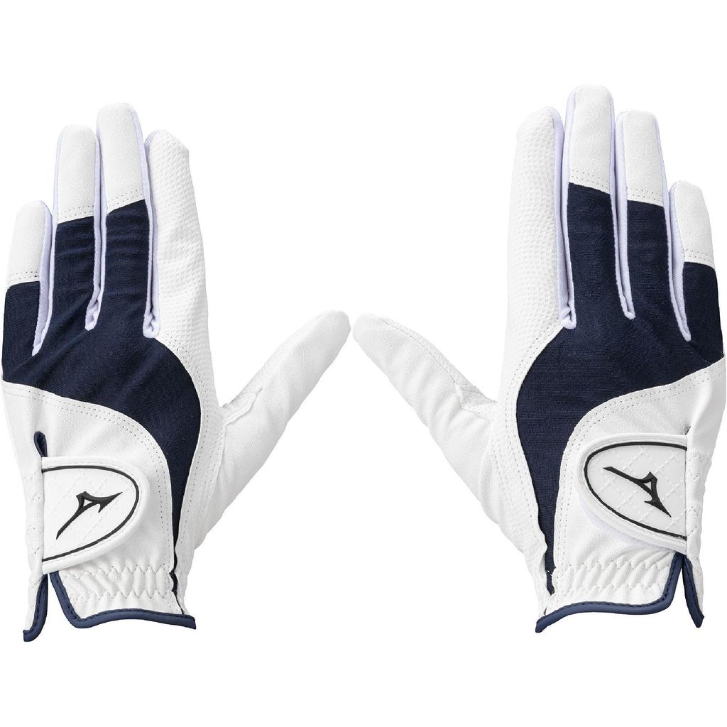 Mizuno Efil Golf 5MGWB554 Women's Gloves, Ambidextrous, White/Navy, 20cm,